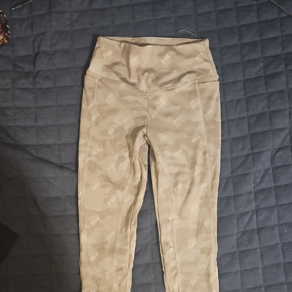 PINK Victoria's Secret Kids Beige Camo Leggings